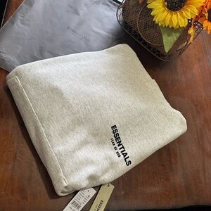 Essentials Light oat   Pullover with Black Logo,also black on black and dark oat